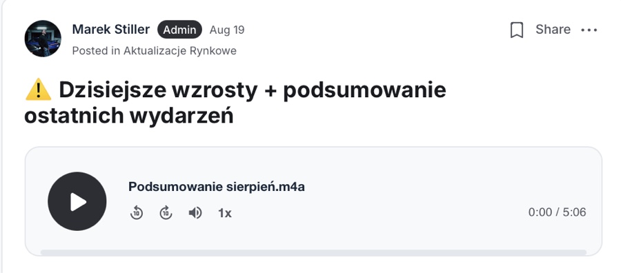Wpis z nagraniem: dzisiejsze wzrosty i podsumowanie ostatnich wydarzeń